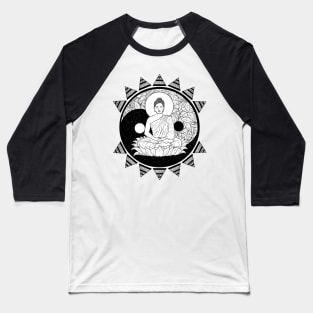 Ying and Yang Buddha Baseball T-Shirt